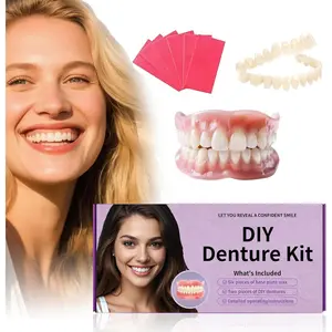 At-Home DIY Denture Kit: Full Set of Upper & Lower False Teeth for DIY Smile Transformation