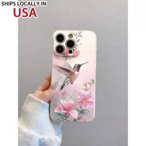 1pc White Liquid TPU Bird Flower Pattern, Shockproof, Drop-Proof, Anti-Fingerprint Full Protection Phone Case Compatible With Iphone X/XS/XSMAX/11/11PRO/12/12PRO/12PROMAX/13/13PRO/13PROMAX/14/14PRO/14PROMAX/14PLUS/15/15PRO