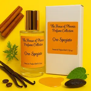 The House of Phoenix Perfume Collection Oro Speziato Extrait de Parfum Spray Unisex 50ML Inspired by Oajan with Cinnamon Amber & Vanilla Notes