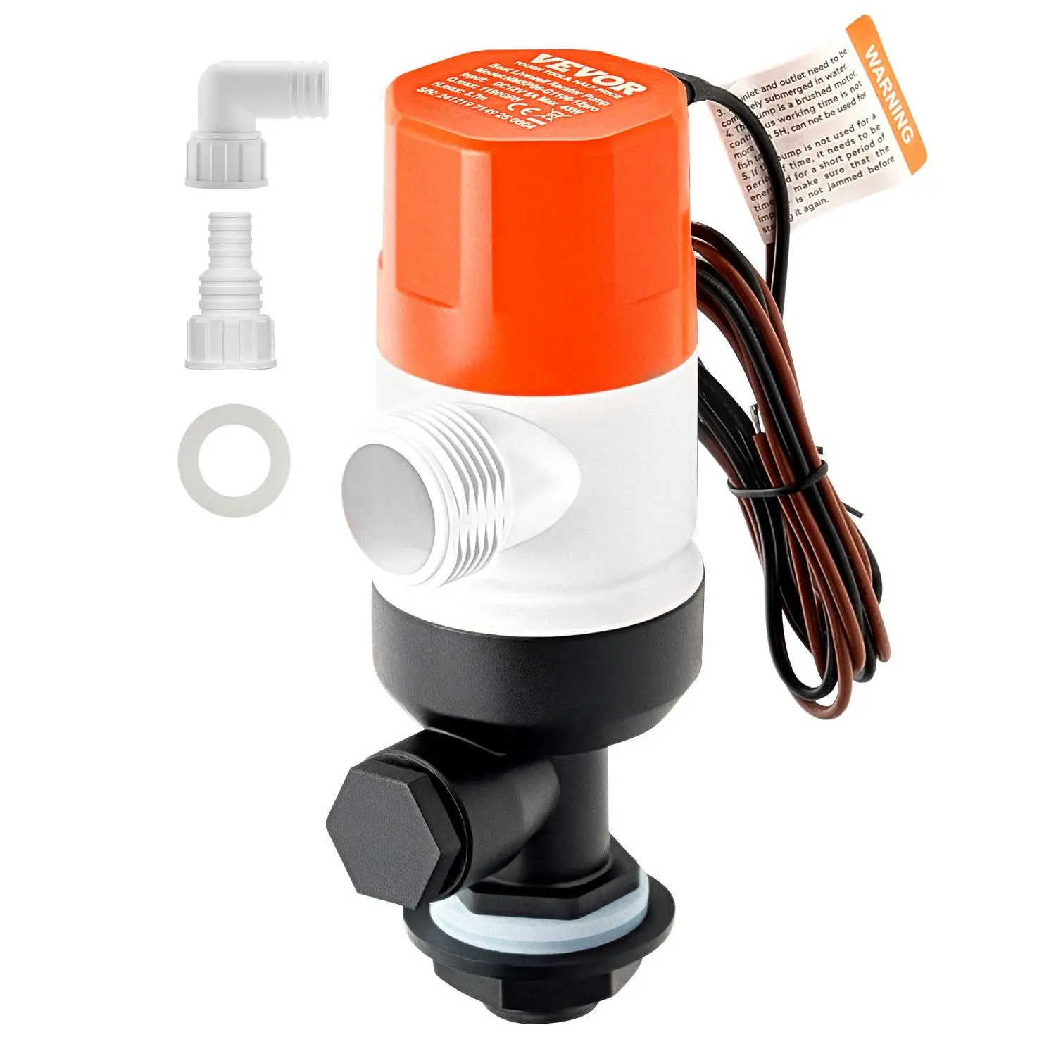 【Summerfinds】 VEVOR Livewell Pump for Boat, 12V 1100 GPH Straight Livewell Aerator Pump with Dual Inlet, ABA Housing Detachable Motor Cartridge, Corrosion-Resistant Livewell/Baitwell Pump for Freshwater Saltwaterdealsforyoudays