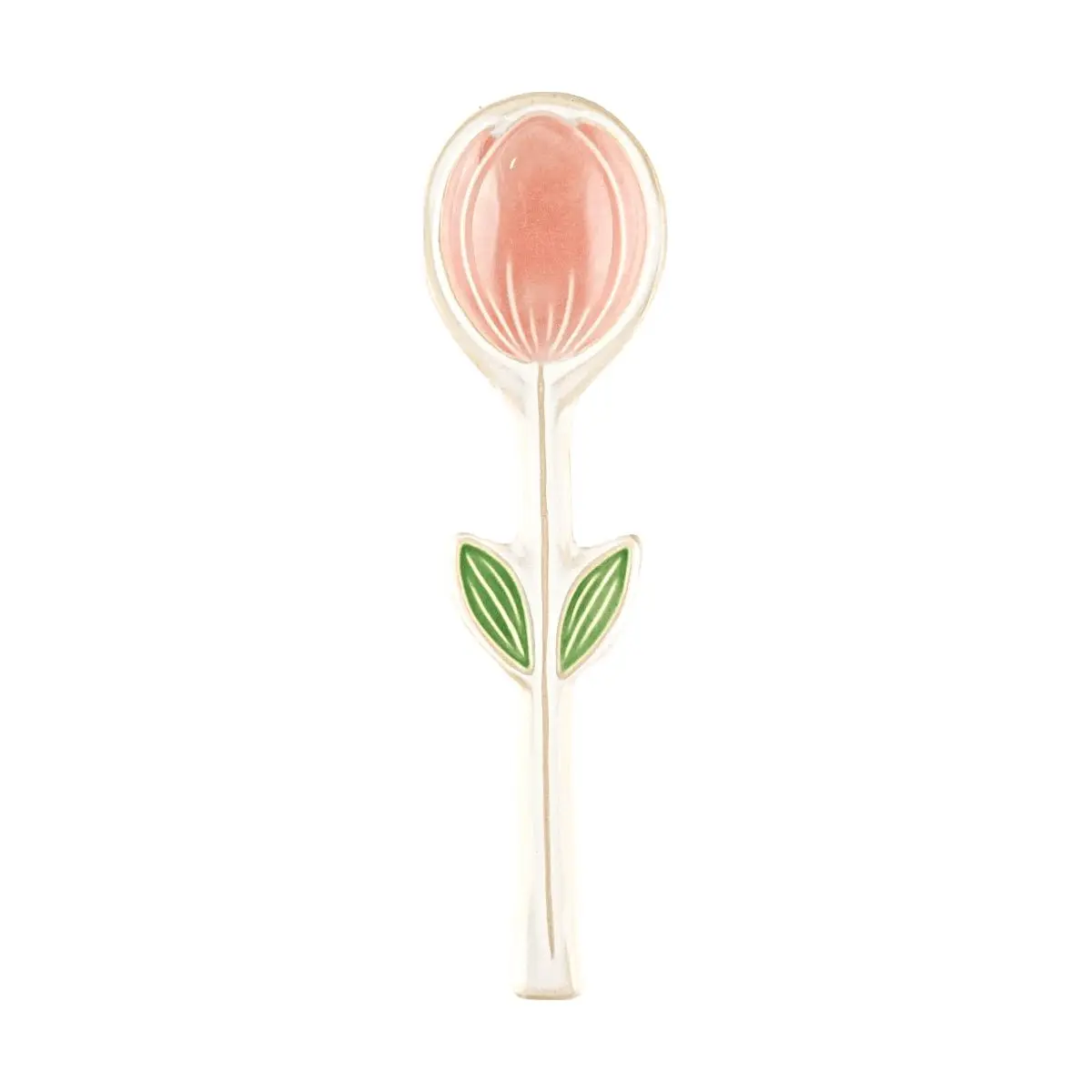 GLAZE STORY Tulip Glazed Ceramic Spoon - Artistic Spring Cutlery, Unique Handmade Tableware, Tea Spoon Gift for Her