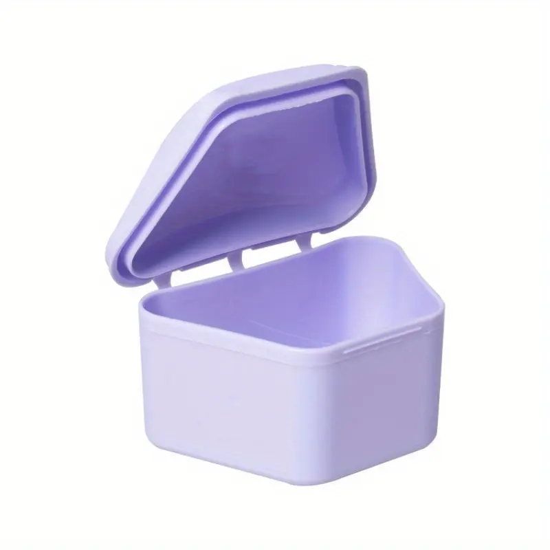 1pc Portable Denture Bath Case - Retainer & Denture Cleaner Cup, Denture Care Tool for Soaking & Travel Cleaning - Storage Container with Secure Lid, Mouth Care