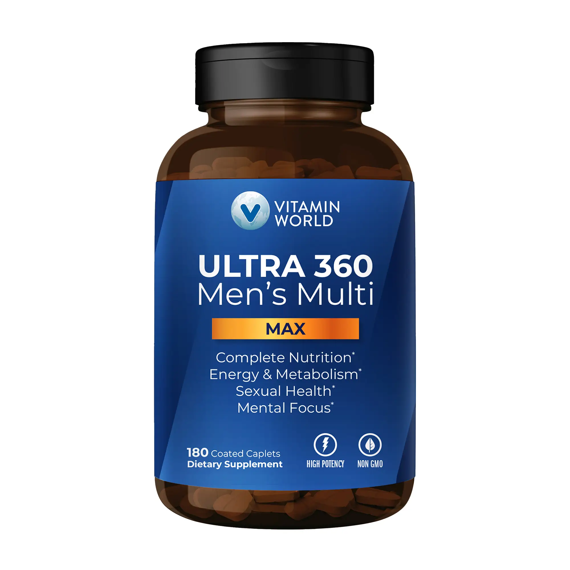 Vitamin World ULTRA 360 Men's Max Multivitamin, Max for Men Daily Multivitamin - Non-GMO, Gluten Free - Supplement, Healthcare Fitness, Edible Dietary