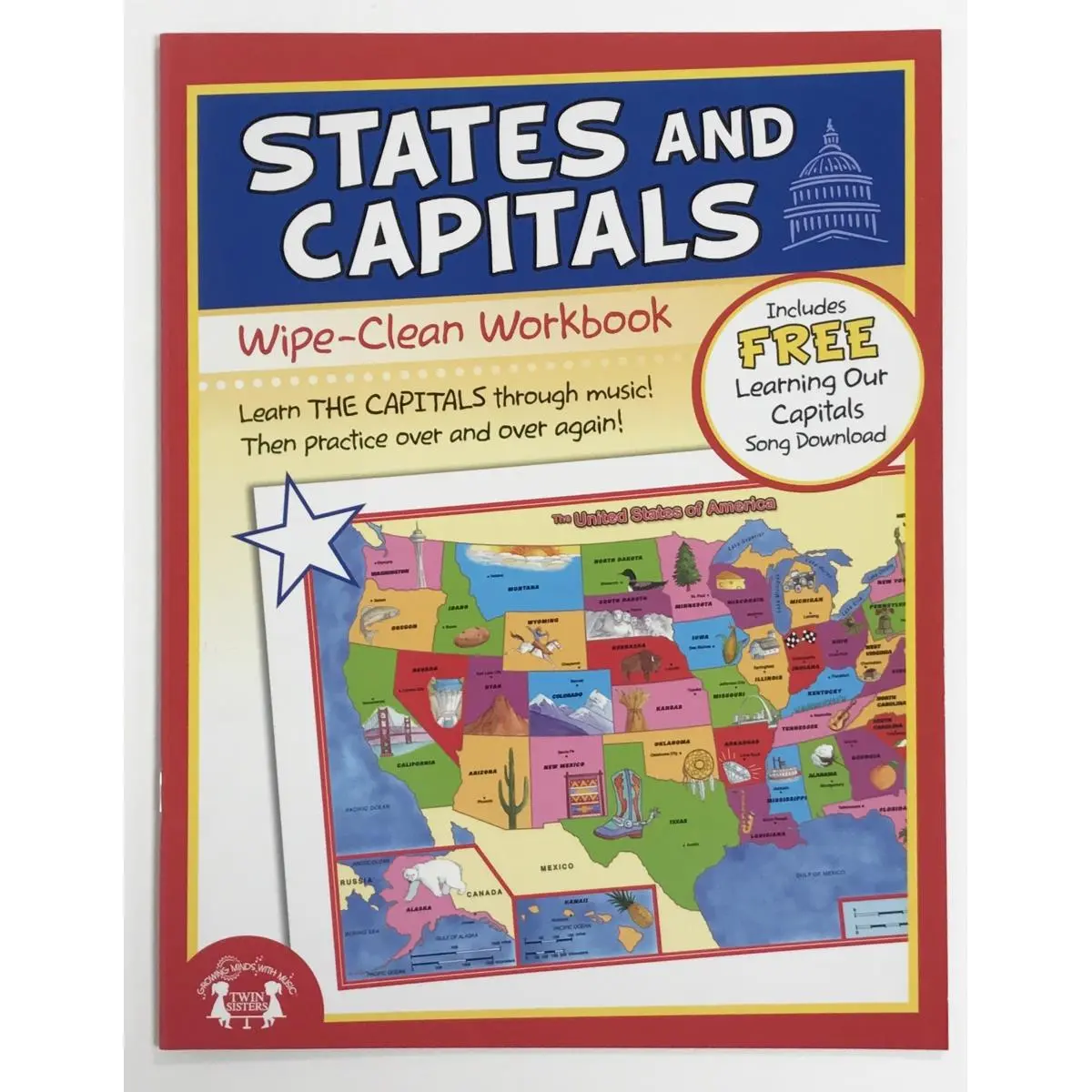 Creative Teaching Materials States & Capitals Wipe Clean Workbook