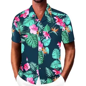 Men's Aloha Hawaiian Shirt Short Sleeve Tropical Beach Shirt, 3D Printed Quick Dry Summer Vacation Casual Button Down Shirt，Summer Vacation Shirt for Cruise, Resort, Pool Party and Casual Wear XS-5XL
