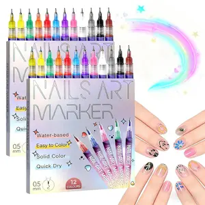 12/24 Color 3D Nail Art Pen Set, Dotting Drawing Liner & Graffiti Functions, Ideal for DIY Nail Art and Manicure Decoration