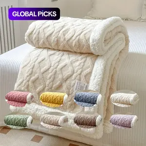 1pc Lamb Wool Blanket, 3D Fashionable Plush Design, Super Soft, Fluffy, Warm & Comfortable Bed Throw Blanket Suitable for Sofas, Living Rooms & Beds, Seasonal Accessory & Heartwarming Blanket Gift #GLOBAL PICKS