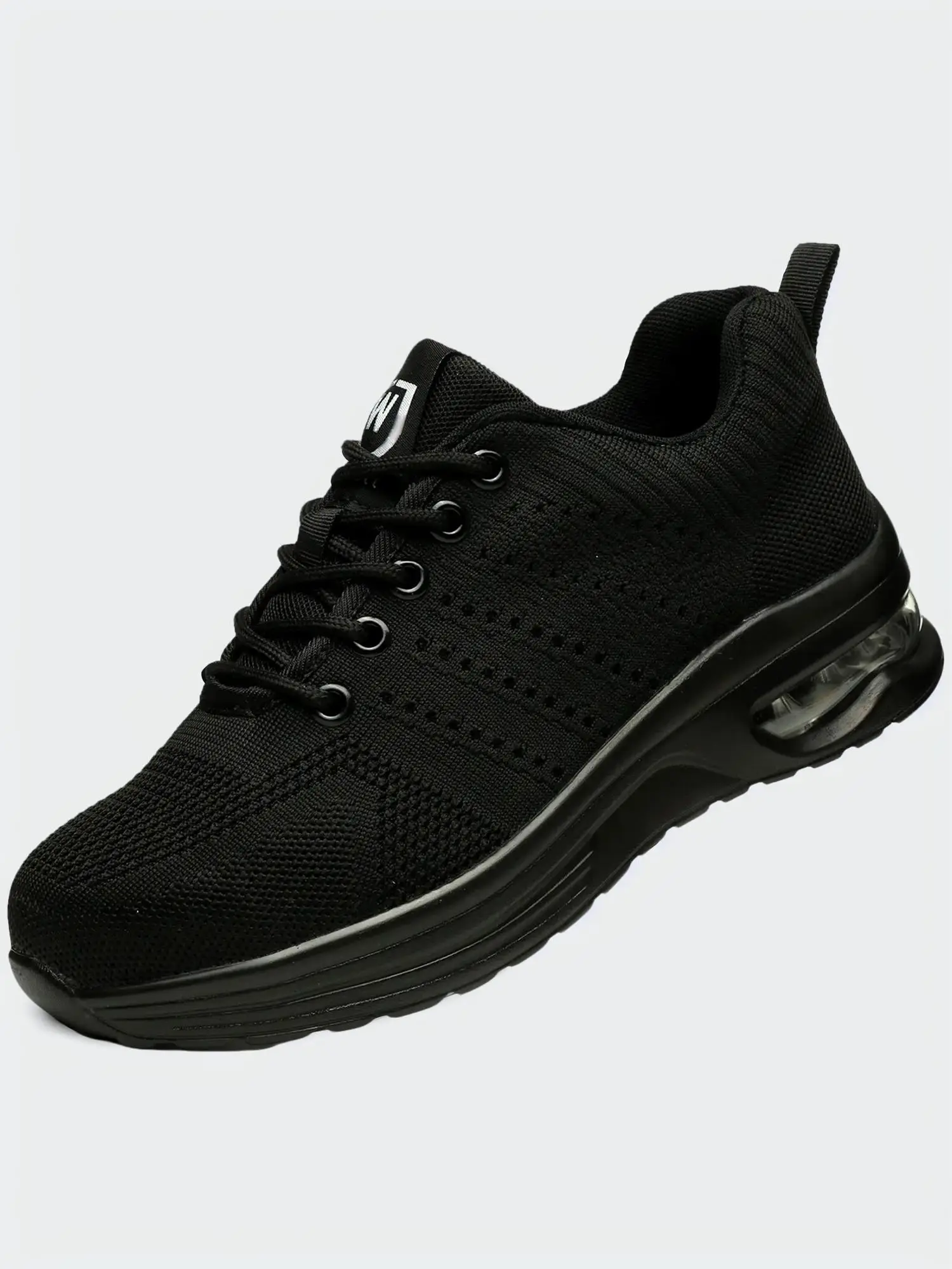 Women's Anti-smash and Anti-puncture Air Cushion Soft Sole Safety Steel Toe Sneakers, Security Guard Shoes, Casual Comfortable Breathable Sports Runni