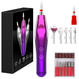 Electric Nail Drill, Electric Nail File Cordless, Electric Nail File Set, 4 Speeds Adjustable Hand Foot Care Manicure Pedicure Drill Tool,Gel Nail File Drill kit for Acrylic Gel Dip Powder Nails