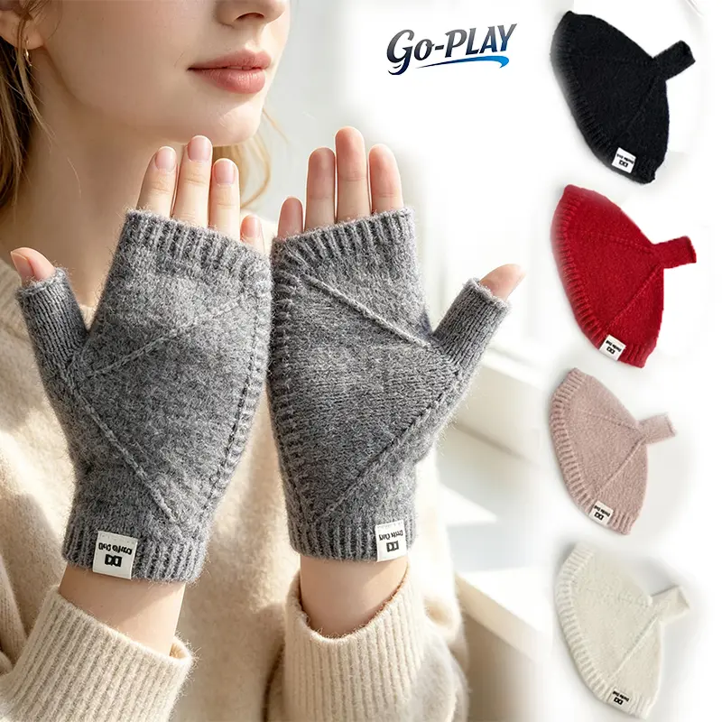 2 Pairs Winter Fingerless Gloves for Women & Men, Touchscreen Knit Half Finger Gloves, Soft Thermal Convertible Mittens, Korean Minimalist Aesthetic, Cozy Fall Winter Essentials, Warm Stretch Cuff, Texting Gloves, Driving Gloves, Travel Must Have,