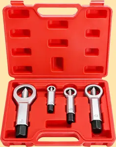 4PCS Nut Splitter Set for Removing Corroded Stuck Broken Nuts, Manual Pressure Nut Splitter Kit with Compact Tool Caddy for Removing Damaged Nuts 9-27mm