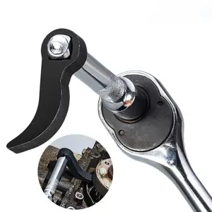 1pc Adjustable Bull Horn Pry Bar Adapter, Adjustable Spud Wrench, Metal Half Shaft Drive Shaft Removal Tool, Compatible with 1/2 Ratchet Open-End Wrench, Universal Fit Mechanic Hand Tool