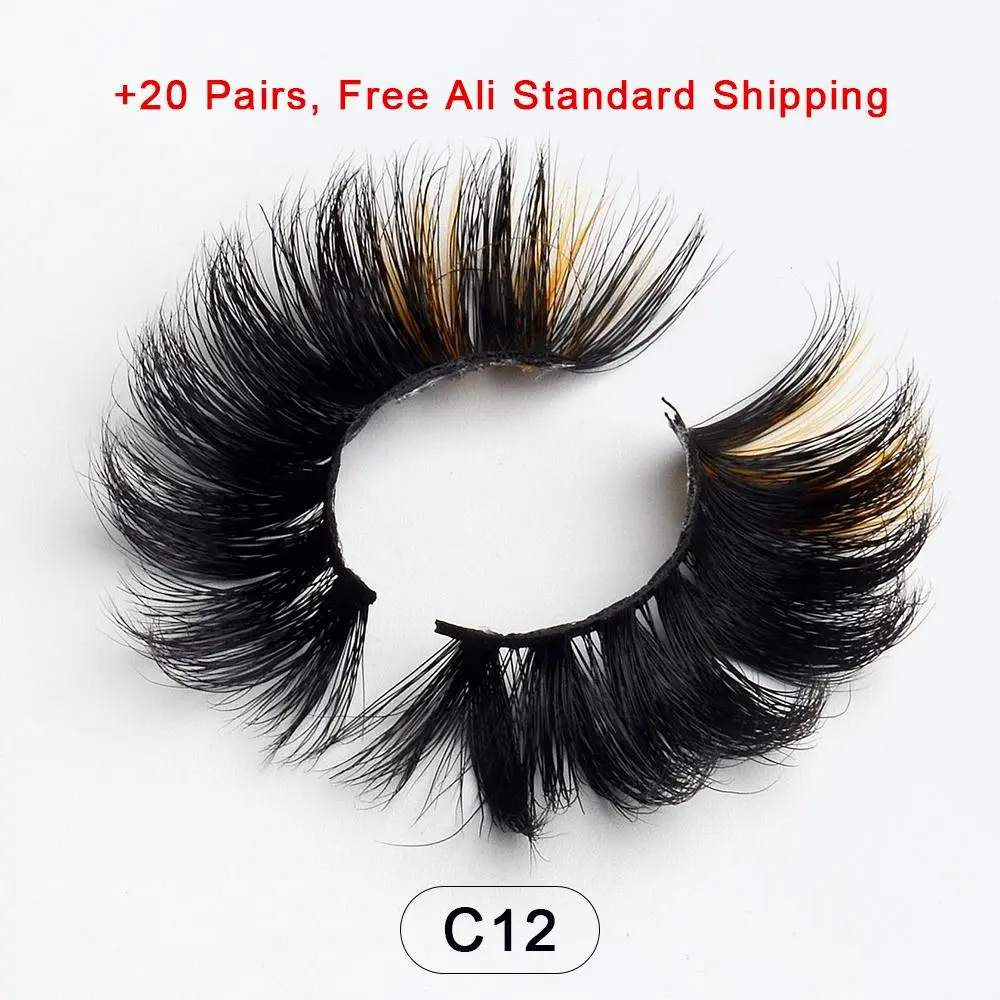 Wholesale 25mm Long Dramatic Colored Lashes Mink Lashes Bulk Eyelashes Extension Makeup Lash Free Box Packaging 2026 New