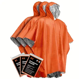 Emergency Survival Blanket Set 3/6 Pieces, Pe Film Insulated Rain Poncho, Reflective Design, Outdoor Camping Gear, Car Emergency Blanket, Travel Essential, Outdoor Survival Kit