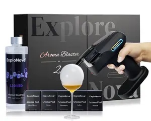 ExploNova Aroma Blaster 2, Electric Bubble Smoke Gun for Cocktail with 5 Flavour Aroma Pod and Edible Bubble, Food Drink Decor Perfect for Bar, Party and Home, Gift for Valentine's Day