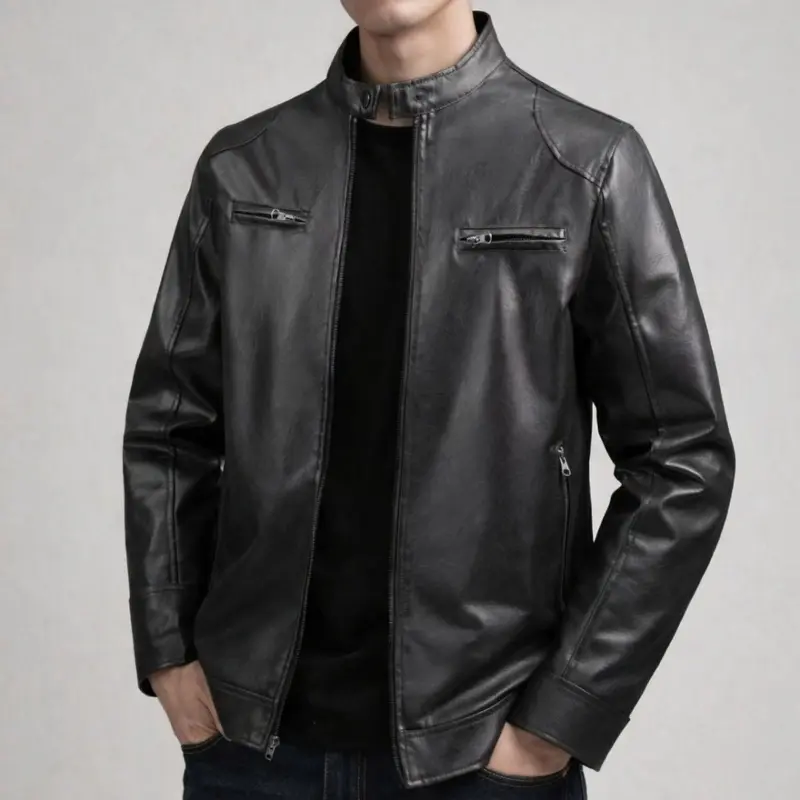 2000s leather jacket mens - TikTok Shop