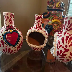 Ceramic mini chimenea, mini chimenea