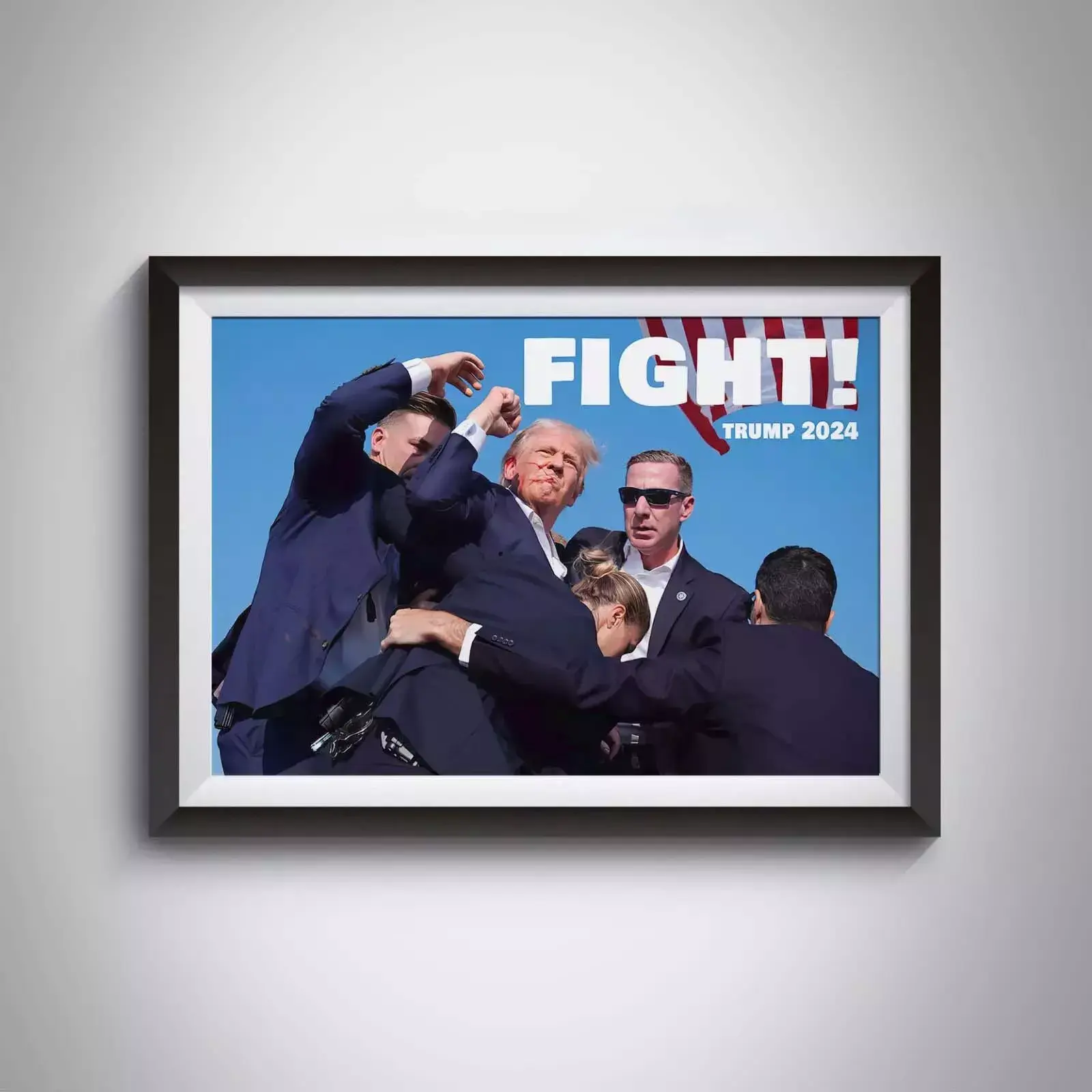Trump Fight Poster, Trump Shot Victory July 13th 2024 Poster