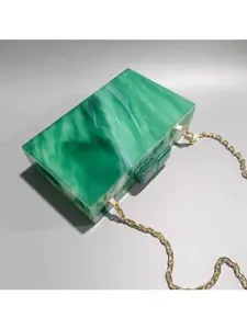 Glamorous Emerald Acrylic Event Clutch
