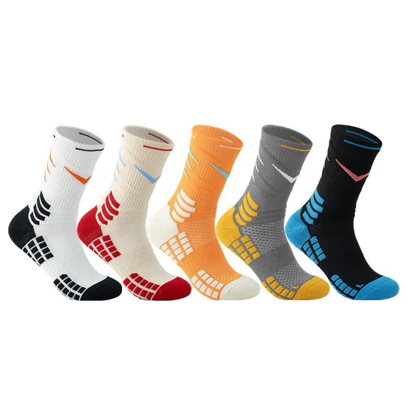 Men's Professional Mid-Calf Basketball Socks - Male, Cushioned Terry Sole, Moisture-Wick, Breathable, Foot Fatigue Relief, All Seasons, US Size 8-12, for Gym, Running, Daily Sport Use