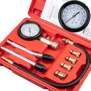 8PCS Engine Compression Tester Kit – 0–300 PSI Gauge for Cars, Motorcycles, Outboard Motors, Snowmobiles & Chainsaws