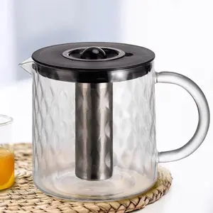 14 Cup Coffee Pot Cold Brew Coffee Tea Glass Infuser with Stainless Steel Filter for Home Use HOT & COLD Pour Easy to Use & Elegant Design