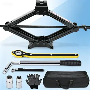 2.5 Ton (5511 lbs) Hydraulic Scissor Jack Tire Changing Kit with Lug Wrench - Emergency Roadside Assistance Tool for Cars, SUVs, MPV - Portable Car Accessories - Heavy Duty Lifting Equipment