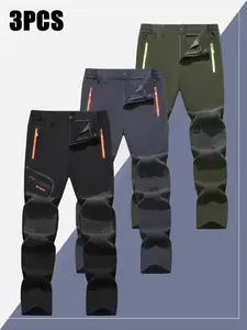 Men's Casual Fitted Multi-Pocket Work Pants, Outdoor Windproof Waterproof Hiking Pants, Casual Leisure Trousers for Outdoor Activities