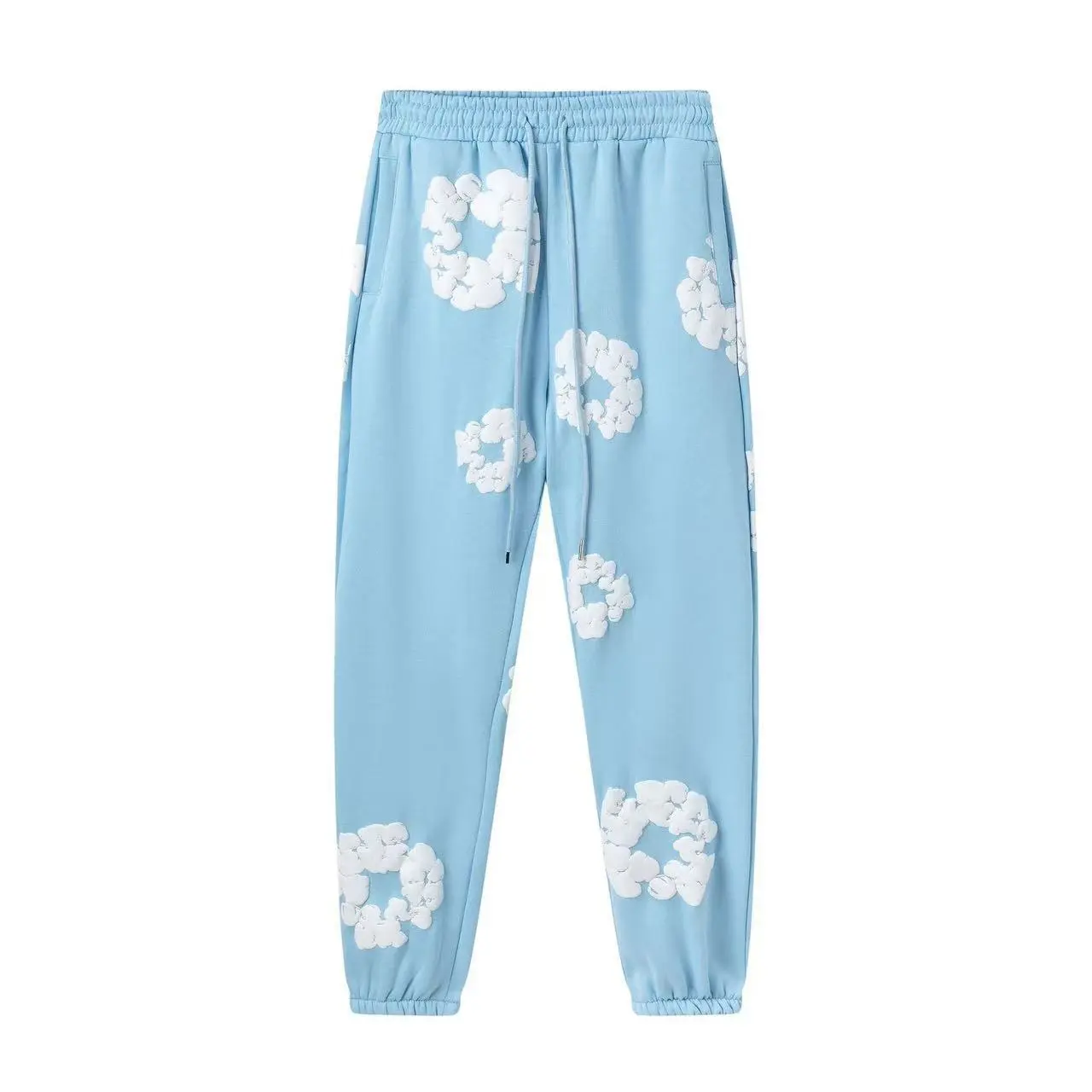 Foam sky blue pants��White flower wreath