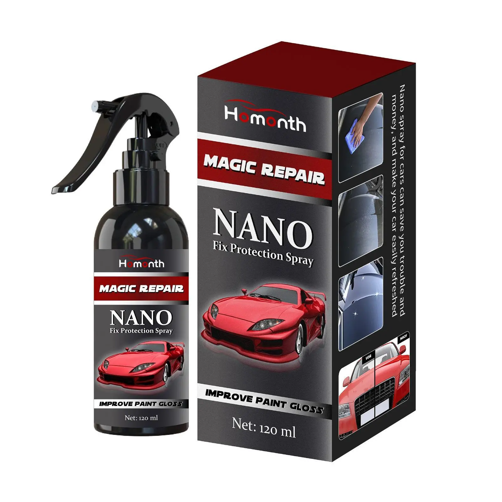 Homonth Nano Fix Protection Spray, Car Coating Agent Car Paint Maintenance Coating Crystal Wax Sealing Glaze Coating Spray