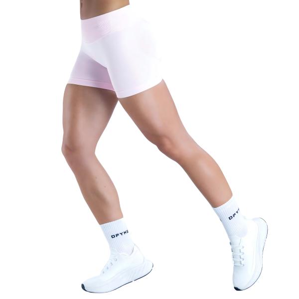<WITH LOGO> DFYNE Women's athletic shorts - Seamless shaping design with a lift-up feature, suitable for yoga, fitness, cycling, hiking, running, sports, outdoor leisure, and other occasions