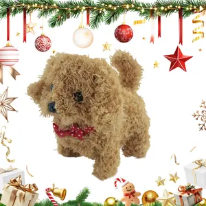 Interactive Realistic Robotic Puppy Plush Toy – Walks, Barks & Wags Tail, Smart Pet for Kids & All Ages, Perfect Christmas Gift（Batteries not included）