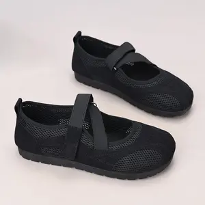 Women's Athletic Mary Jane Shoes Breathable Mesh Lightweight Comfortable Ballet Style Casual Shoes for Walking Daily Outfits
