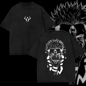 Ryomen Sukuna Know Your Place Fool T-Shirt – Jujutsu Kaisen Anime Oversize Washed Tee, Vintage Streetwear Graphic Shirt, Gift for Anime Fan, Heavy Cotton Top JJK Shirt