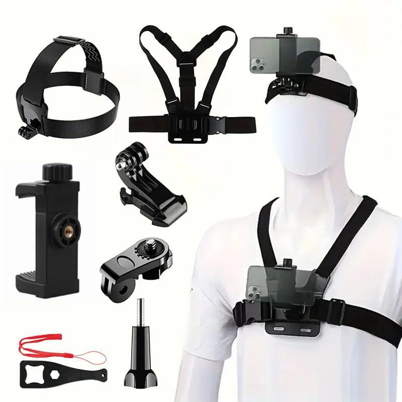 Action Camera Accessory Kit with Adjustable Chest Harness & Mounts ...