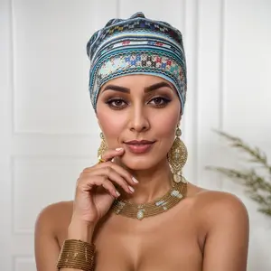 4 Pack Women's Slouchy Beanie Chemo Autumn Hat Stretch Cancer Head Wraps Sleep Head Scarf for Cancer Patient with Colorful Patterns