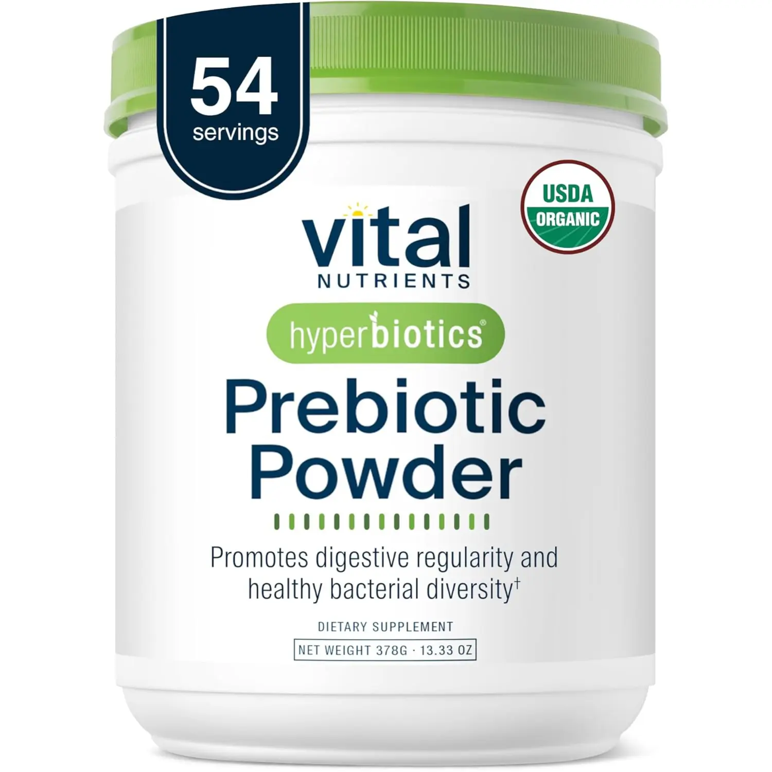 Vital Nutrients Organic Prebiotic Fiber Powder for Gut Health and Digestive Regularity Soluble Fiber Supplement for Women and Men 54 Servings