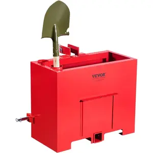 VEVOR Ballast Box, 3-Point Category 1 Tractor Ballast of 800lbs Capacity, for 2 Inch Hitch Receiver, Heavy-Duty Steel 4.3 ft Large Volume Loader Attachment with Sliding Door, GreenVEVOR Super Brand Day