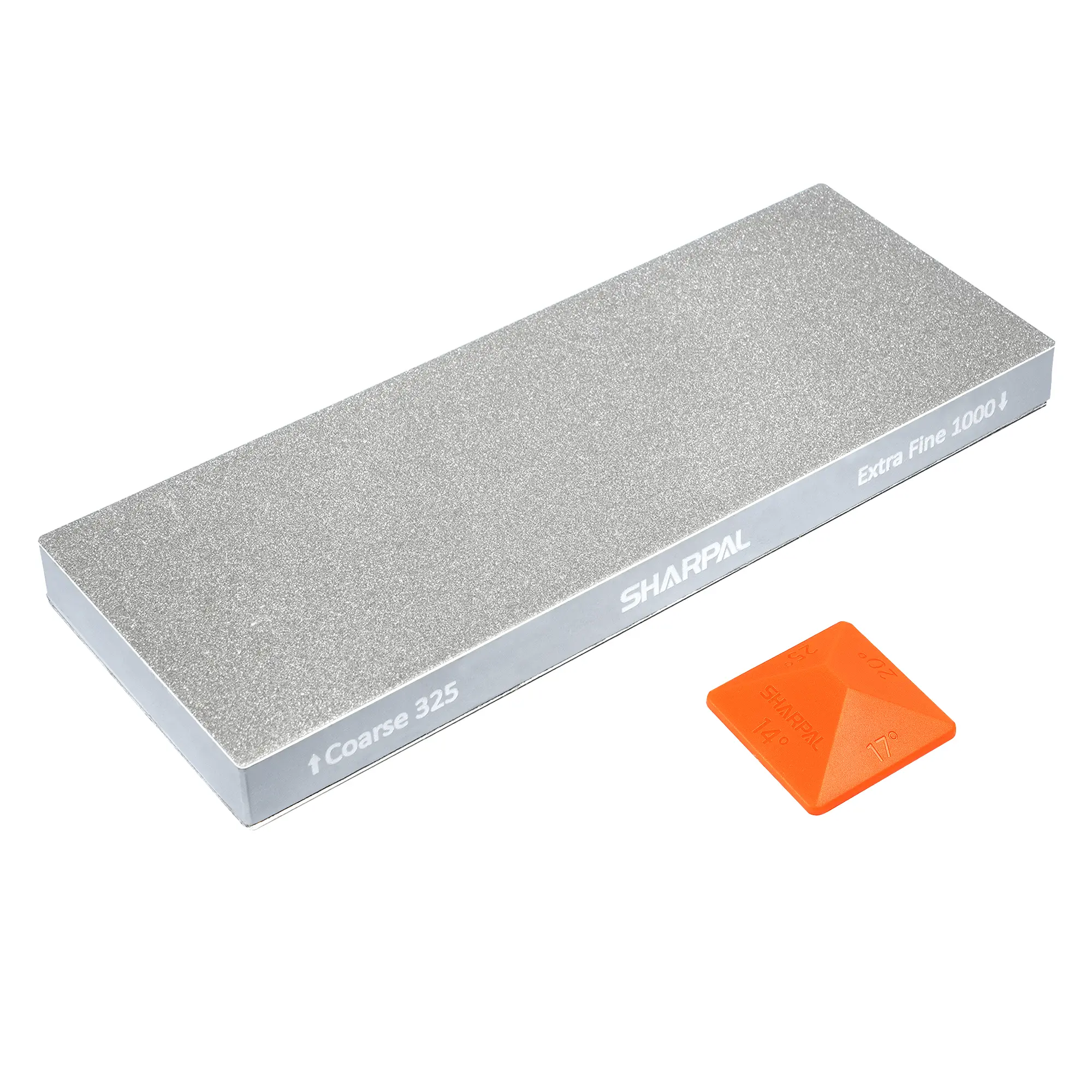 SHARPAL Large 8" x 3" Dual-Grit Diamond Sharpening Stone –Monocrystalline Diamond Whetstone, Professional Knife Sharpener with Anti-Slip Pad and Angle Guide