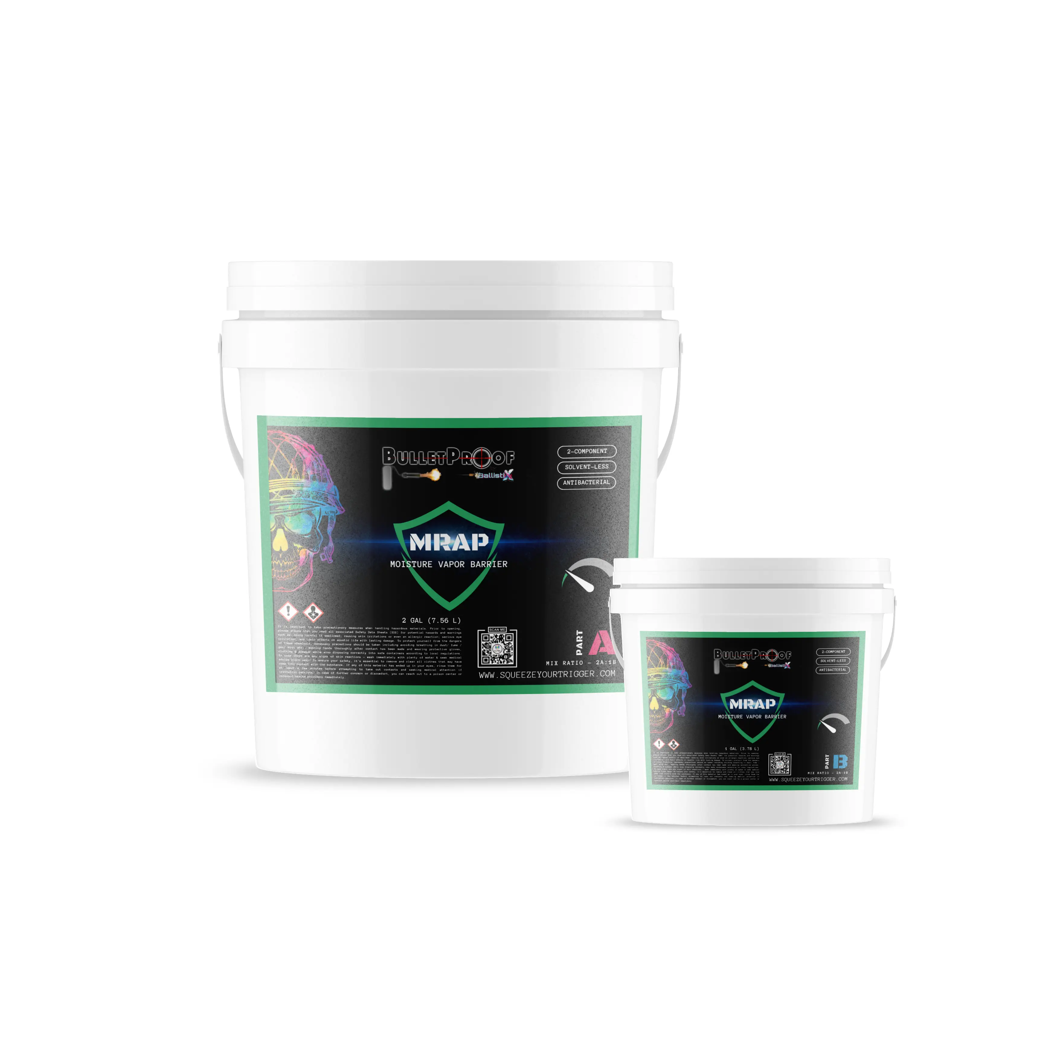 BULLETPROOF- MRAP | 100% Solids MVB (3 GAL KIT) - 2 Part, One-Coat Moisture Vapor Barrier Coating & Low Viscosity - Perfect for Industrial Use (Clear)…