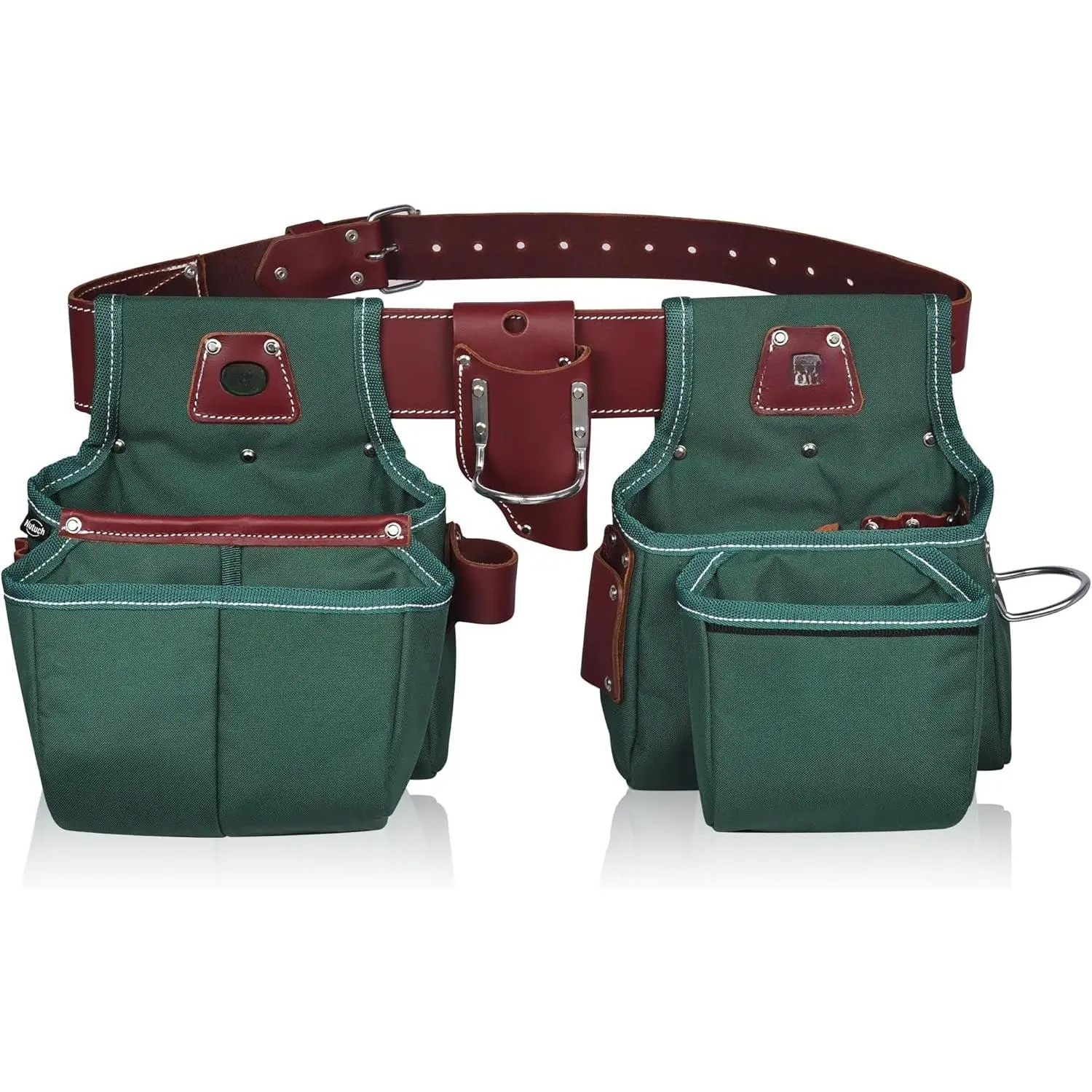 Nylon and Leather Tool Belt | Nylon Tool Pouch | Carpenter | Construction | Framers | Electrician Tool Belts | Drywall Tool Bags (GREEN)