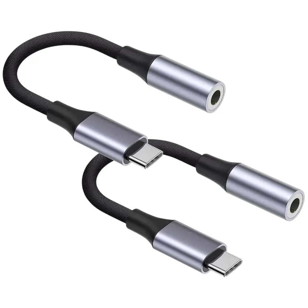 (2-Pack) USB-C to 3.5mm Headphone Jack Adapter Compatible with Pixel 4/3/2 XL, Samsung Galaxy S21/S20/Note 20/10, iPad Pro