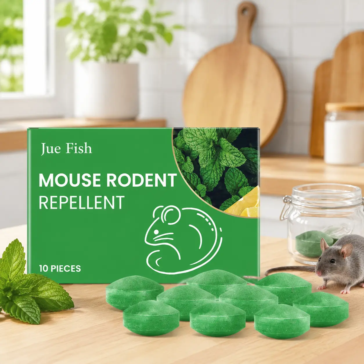 Jue Fish Mild Rat Repellent Pills, Convenient Indoor-Outdoor Fishing Bait Accessory for Rat Prevention