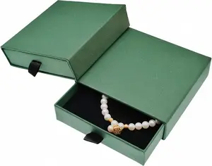 2 Pack   Boxes Cardboard  Boxes, 3.5 x 3.5 x 1 Inch Small  Boxes for  Earrings Necklaces Handmade Bangles Bracelets (Green)