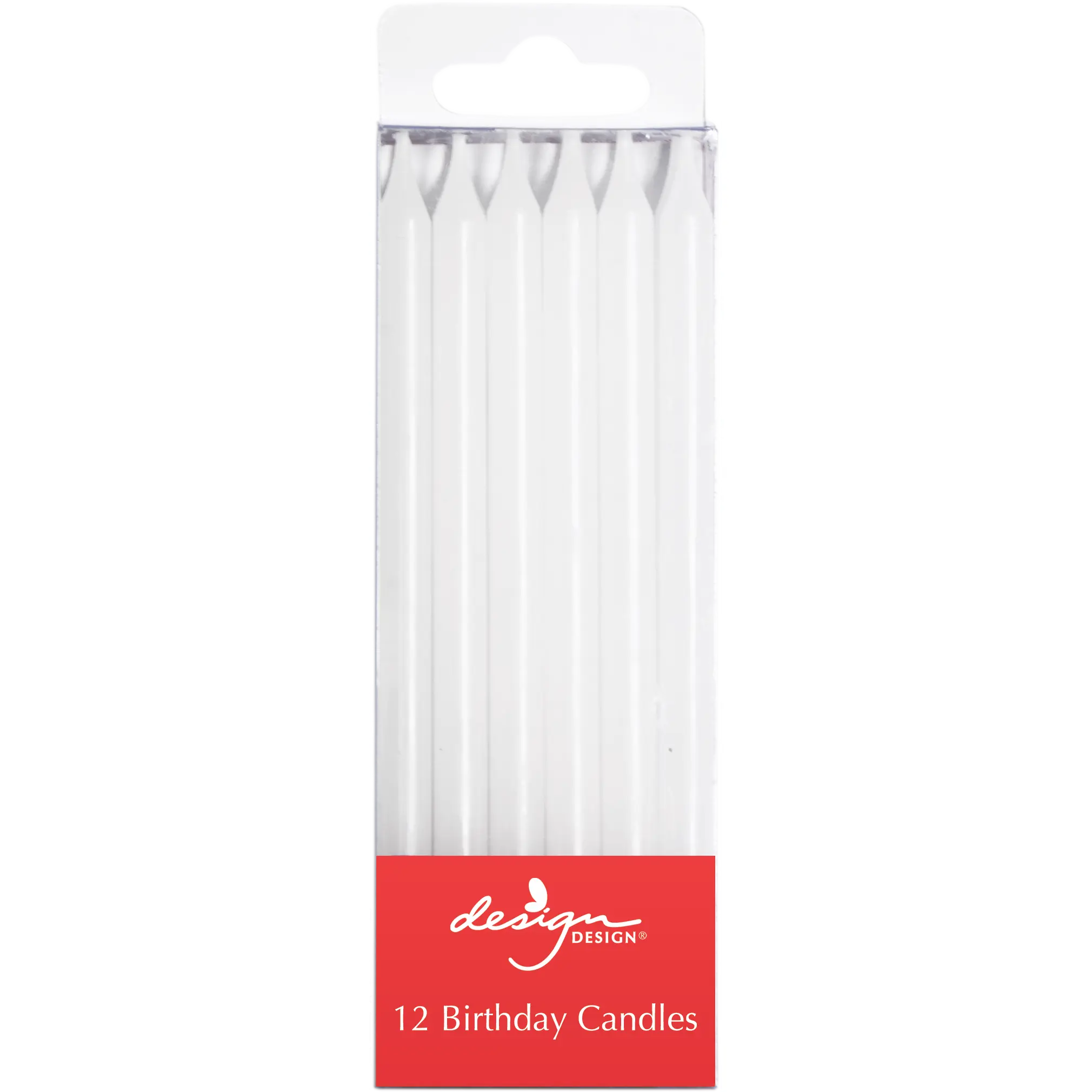 White Birthday Candles - Tall, Slim & Elegant, Pack of 12 (4 Inches Each)
