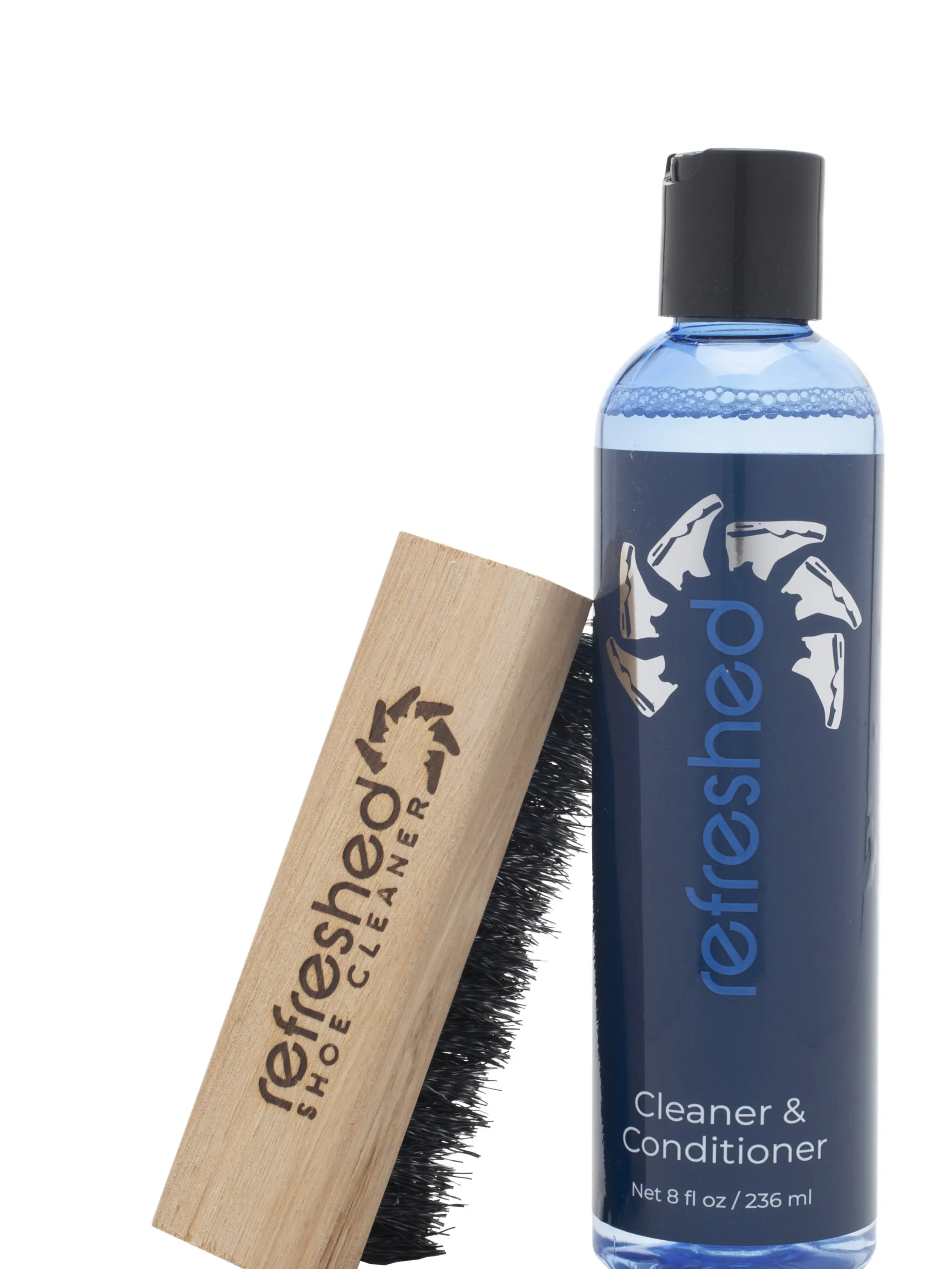 Refreshed Shoe Cleaner & Conditioner | 1x Cleaning Solution, 1x Brush - Easily Clean Suede, Leather, Nubuck, Canvas and Mesh Shoes - White Sneakers | Shoe Cleaning Kit Footwear Comfort
