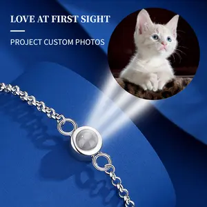 Dainty Personalized Photo Projection Bracelet • Photo Chain Bracelet • Custom Photo Chain Bracelet • Memorial Bracelets • Gift for Her