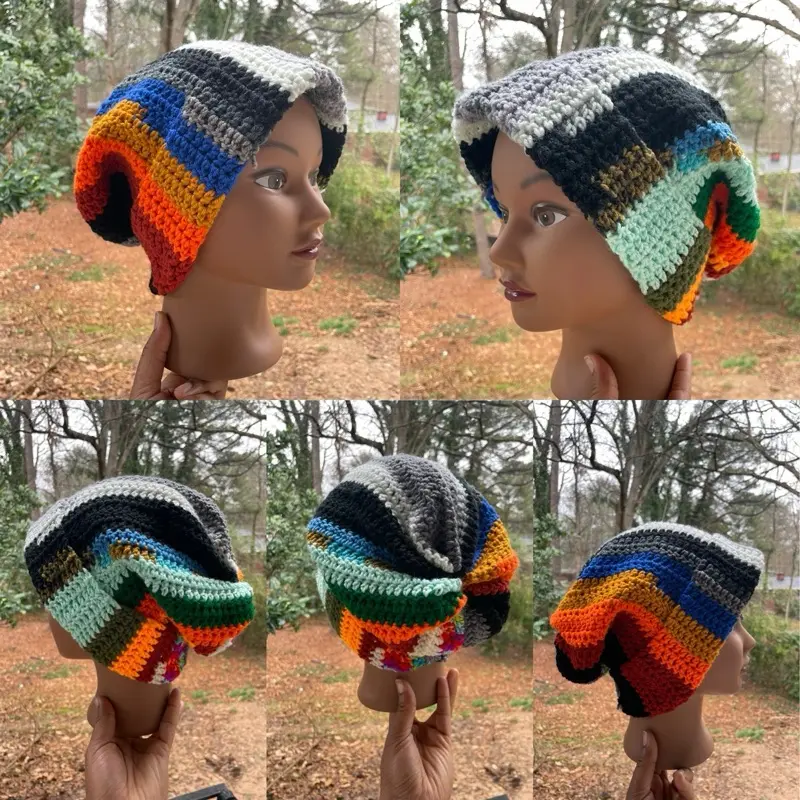 One of Kind Scrap Yarn Beanie