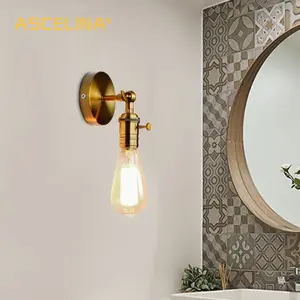 Retro Single-Head Wall Lamp, Hardwired Drill-Mount Installation Wrought Iron Industrial-Style Home Decor Lighting Indoor Decorative Light For Hallways, Studies, Stairwells, Balconies, and Feature Wall Lighting Fixture (Bulb Not Included), E27 Socket