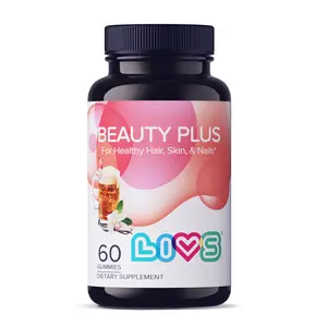 LIVS Beauty Plus Gummies – Vegan Beauty Gummies with Biotin 5000 mcg for Hair, Skin & Nails, Collagen Support